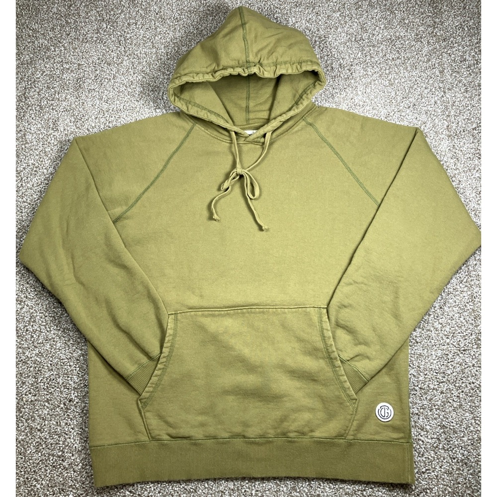 Tanner Goods Canada Heavyweight French Terry Pullover Hoodie Green Size Large